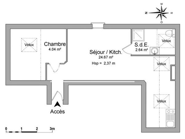 Location Appartement meublé 2 pièces 31.35 m² - 9 RUE DE LA REPUBLIQUE Pau 64000