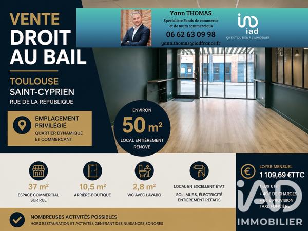Droit au bail à vendre 50 m² Toulouse