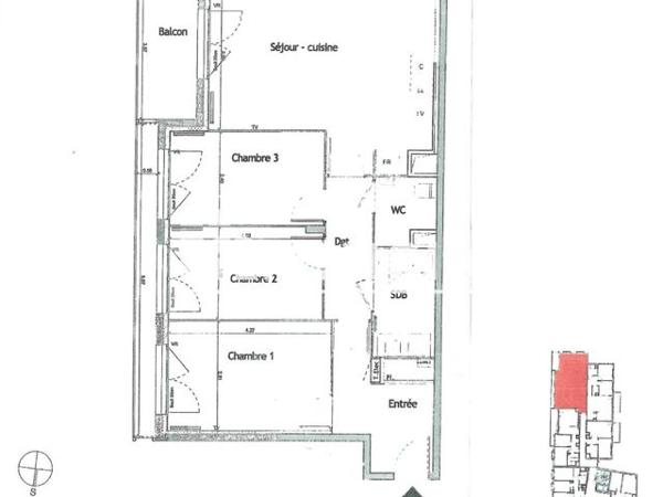 Location Appartement 4 pièces 75.62 m² - 24 26 RUE GEORGES SAND Villeurbanne 69100