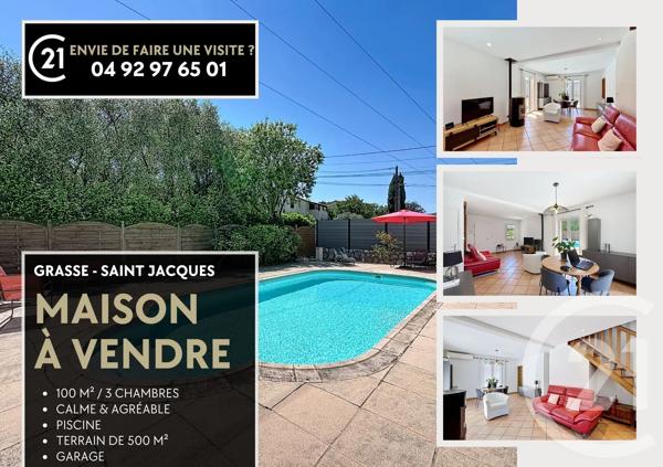 Maison à vendre  4 pièces - 97,14 m 2   GRASSE  - 06