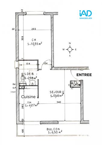Appartement à vendre 2 pièces 31,59 m² Carrières-sur-Seine