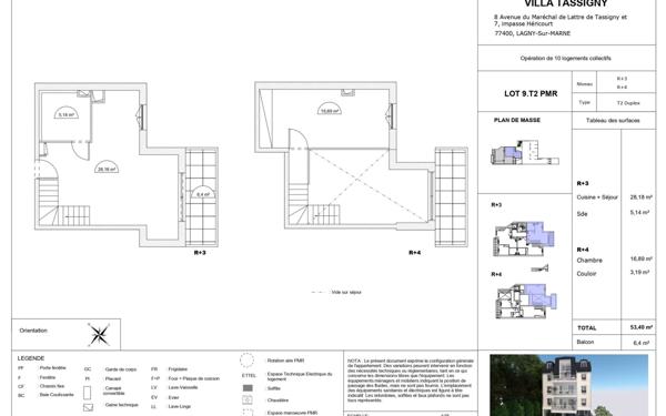 Appartement à vendre    2 pièces • 53,40 m2 Lagny-sur-Marne