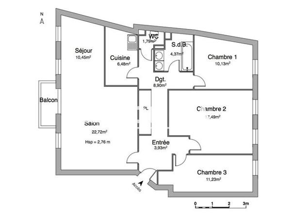 Location Appartement 4 pièces 97.5 m² - 10 RUE DES BATELIERS Strasbourg 67000