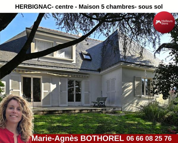 44410 HERBIGNAC - Centre -  Maison 5 chambres - belle vie de plain-pied- garage sous-sol