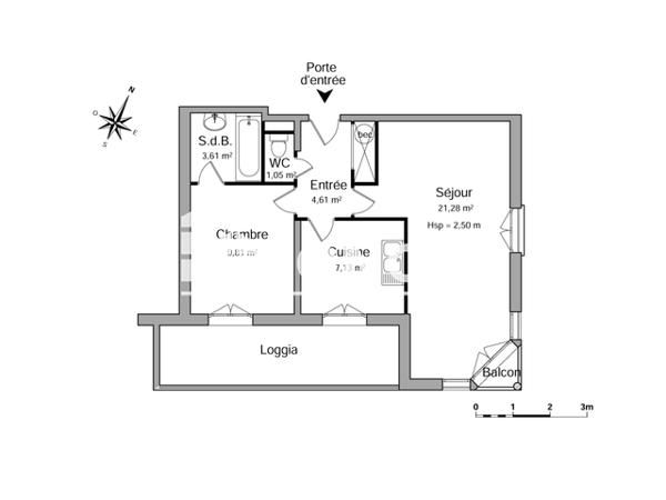 Location Appartement 2 pièces 47.49 m² - 2 PLACE FRANCOIS RABELAIS Chartres 28000