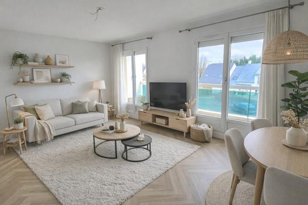 Caen - F4 de 75 m2 refait à neuf avec stationnement et double balcon