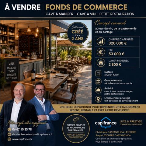 Fonds de commerce à vendre SAINT JEAN DE LUZ (64)