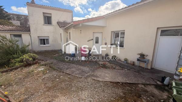 Maison 3 chambres, 1 bureau indépendant, cour, jardin
