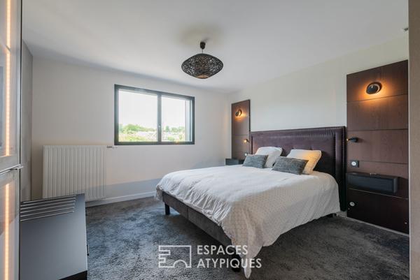 Originale contemporaine vue dégagée, lumière et volumes