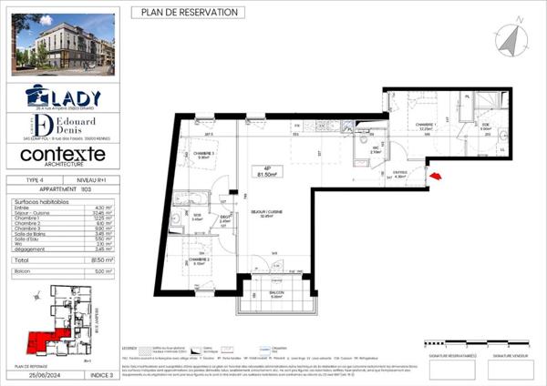 Appartement 4 pièces 81.5m²