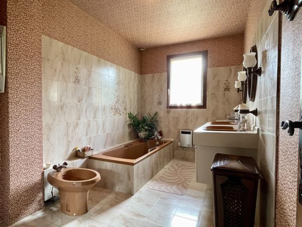 Belle maison de maçon de 220 m2, 4 ch sur 3 ha de terrain plat avec accès rivière