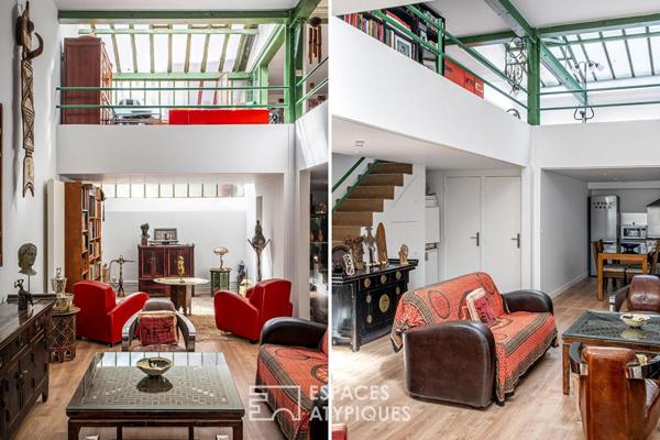 Loft à l’esprit atelier en arrière cour d’un ancien bâtiment industriel