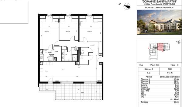 Appartement Neuf- 4 pièces + Terrasse + 2 parkings