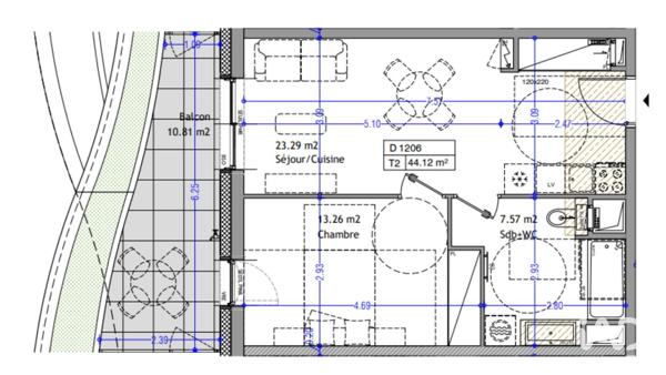 Appartement à vendre 2 pièces 44 m² Aix-les-Bains