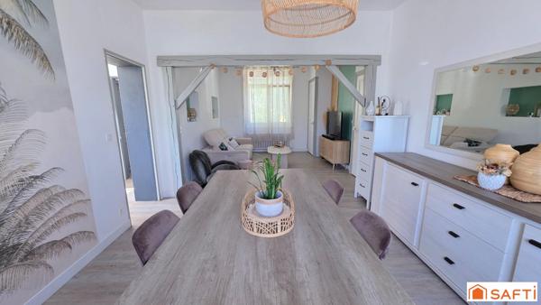 Jolie maison atypique rénovée T6 semi individuelle, grand jardin et garage