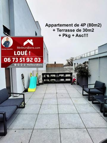 Magnifique appartement de 4 pièces de 80m2 + Terrasse de 30m2!!!