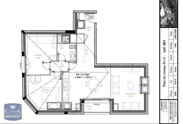 Appartement à louer 3 pièces 63.25m² Rouen (76000)