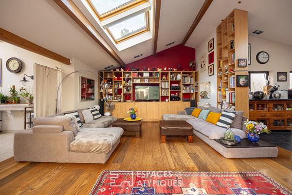 Ancienne imprimerie de plain-pied avec terrasse