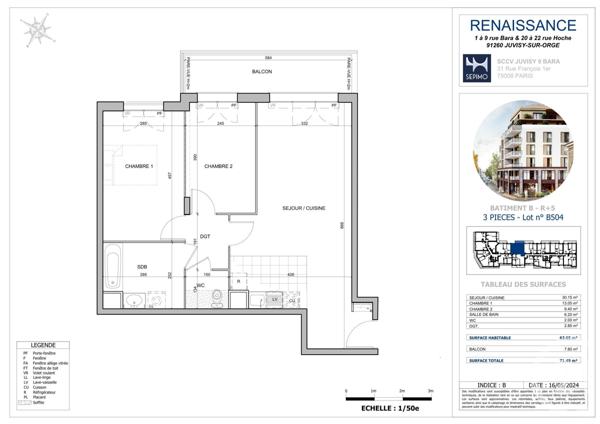Appartement F3 à vendre  3 pièces - 64 m2 JUVISY SUR ORGE - 91