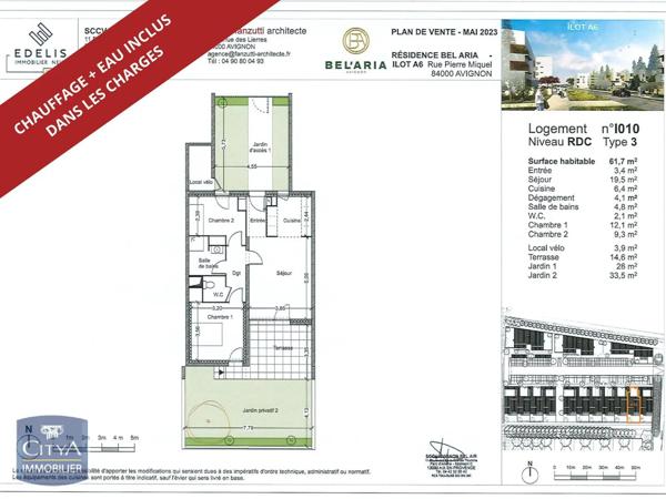 Appartement à louer 3 pièces 61.7m² Avignon (84000)