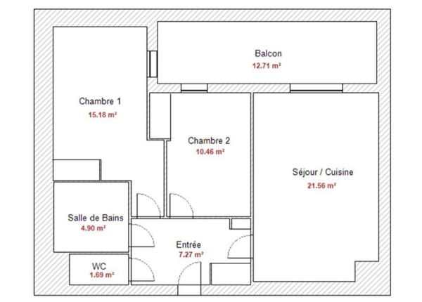 Appartement
         3 pièces
        - 61 m² 264 000 € *