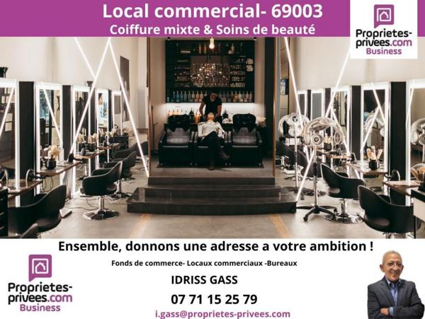 69003 LYON - SALON DE COIFFURE MIXTE ET SOINS DE BEAUTÉ, EMPLACEMENT N°1 ? LYON 3