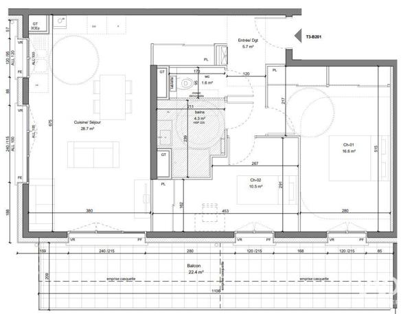 Appartement à vendre 3 pièces 67 m² Eybens