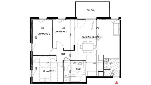 Appartement (neuf) à vendre 4 pièces 83 m² Sourcieux-les-Mines