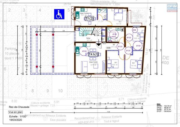 Immeuble neuf de cinq appartements quatre T4 et un T1 à St Louis