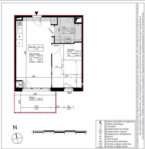 MAINVILLIERS T2 Neuf de 39.51m² avec balcon