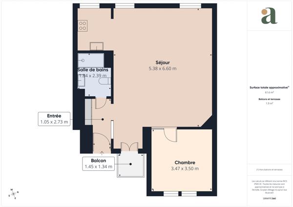Magnifique T2 avec balcon 61 m² Paris 11 (75011)