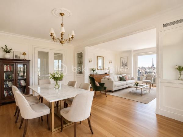 *** SOUS OFFRE ***
AVENUE DE WAGRAM - PARIS XVIIème
*** SOUS OFFRE ***
T3 LUMINEUX et traversant de 101, 23 m2 carrez dans une copropriété avec gardien, sécurisée et très bien entretenue. Au 10ème étage sur 11 avec ascenseur.
Une vaste entrée de 11,7 m2 avec de nombreux rangements dessert : 
une pièce de vie séjour/salle à manger de 43,8 m2 avec son balcon attenant, baignée de lumière avec VUE PANORAMIQUE sur Paris à 210 degrés (exposition Sud- Nord/Nord Est).
Exposée Est, sur cour : une cuisine fermée, aménagée et équipée de 9,5m2.
Deux chambres de 13 et 11 m2 avec rangements. La chambre de 11 m2 possède sa salle d'eau privative de 3 m2.
Une salle d'eau de 5,7 m2 avec toilettes, sèche-serviettes et un espace rangements/buanderie toute hauteur.
Toilettes séparées de 2m2.

Une cave de 6 m2 vient compléter le bien.

Pas de travaux à prévoir. DPE D. Double vitrage structure aluminium. Chauffage au sol (collectif). Climatisation
A 140 mètres du métro ligne 3 station "Wagram"
Bus 31, 20, 163.
3 photos générées par IA

Pour davantage d'informations, photos/vidéos ou pour programmer une visite ensemble 7j/7, n'hésitez pas à me contacter : 0630602593