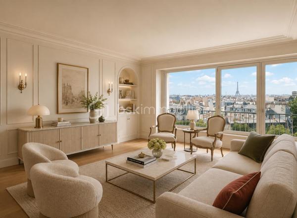 *** SOUS OFFRE ***
AVENUE DE WAGRAM - PARIS XVIIème
*** SOUS OFFRE ***
T3 LUMINEUX et traversant de 101, 23 m2 carrez dans une copropriété avec gardien, sécurisée et très bien entretenue. Au 10ème étage sur 11 avec ascenseur.
Une vaste entrée de 11,7 m2 avec de nombreux rangements dessert : 
une pièce de vie séjour/salle à manger de 43,8 m2 avec son balcon attenant, baignée de lumière avec VUE PANORAMIQUE sur Paris à 210 degrés (exposition Sud- Nord/Nord Est).
Exposée Est, sur cour : une cuisine fermée, aménagée et équipée de 9,5m2.
Deux chambres de 13 et 11 m2 avec rangements. La chambre de 11 m2 possède sa salle d'eau privative de 3 m2.
Une salle d'eau de 5,7 m2 avec toilettes, sèche-serviettes et un espace rangements/buanderie toute hauteur.
Toilettes séparées de 2m2.

Une cave de 6 m2 vient compléter le bien.

Pas de travaux à prévoir. DPE D. Double vitrage structure aluminium. Chauffage au sol (collectif). Climatisation
A 140 mètres du métro ligne 3 station "Wagram"
Bus 31, 20, 163.
3 photos générées par IA

Pour davantage d'informations, photos/vidéos ou pour programmer une visite ensemble 7j/7, n'hésitez pas à me contacter : 0630602593