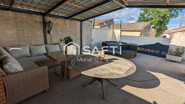 Cœur LANSAGUES : Maison 120m2 + Extérieur + Garage