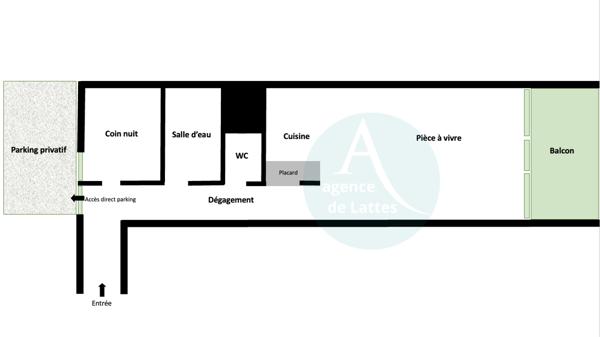 APPARTEMENT T1 BIS AVEC COIN NUIT - 47 M2 - TERRASSE - 1 PLACE DE PARKING PRIVÉE ET SÉCURISÉE.