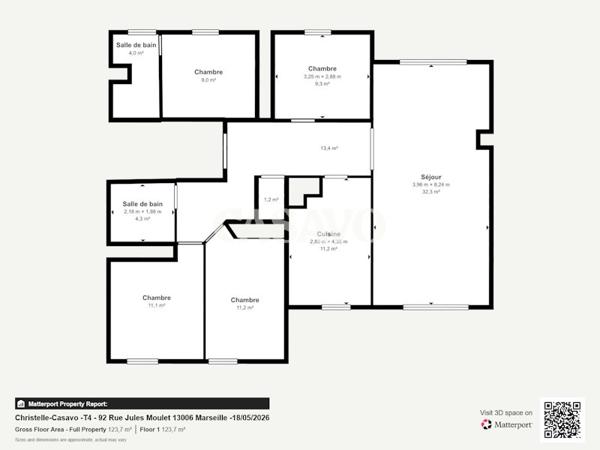 Vente Appartement 5 pièces de 114m² - 13006 Marseille