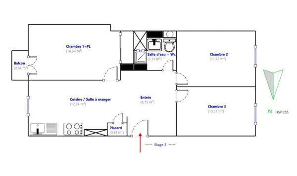 Appartement à vendre |  Marseille 05 |  4 pièces | 58 m²