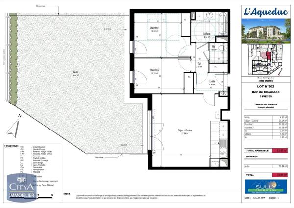 Appartement à louer 3 pièces 65.5m² Orléans (45000)