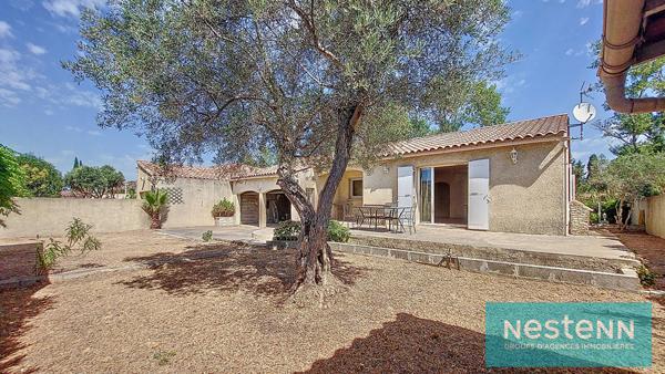 ISTRES, Maison de plain-pied, 98m², Type 4, 3 chambres, deux terrasses, jardin et double garage