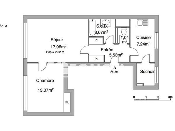 Location Appartement 2 pièces 48.51 m² - 1 A 5 Allee de la Cite Nantes 44200