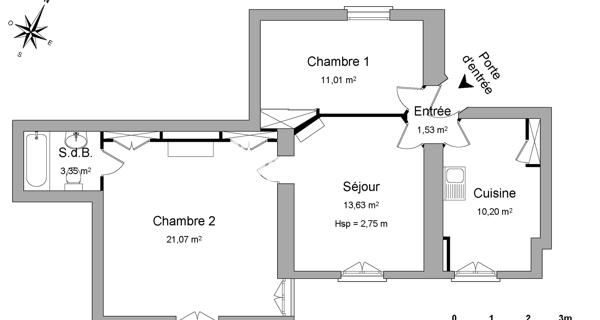 Location Appartement 3 pièces 60.79 m² - Saint-germain-en-laye 78100