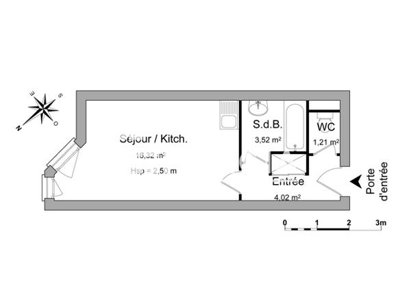 Location Studio 25.07 m² - 17A RUE DE BOUXWILLER Strasbourg 67000