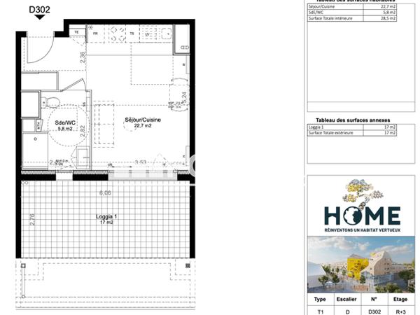 Location Studio 28.5 m² - RESIDENCE HOME Bordeaux 33100