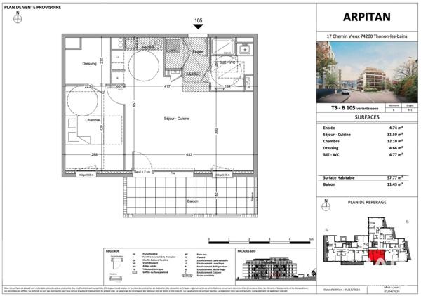 Appartement à vendre 3 pièces 57 m² Thonon-les-Bains
