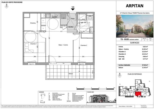Appartement à vendre 3 pièces 57 m² Thonon-les-Bains