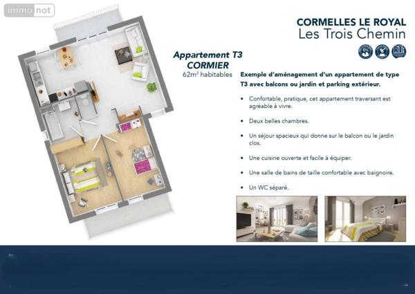 Appartement à vendre à Cormelles-le-Royal dans le Calvados (14123), ref : 14096-938