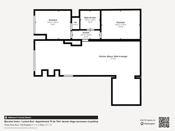 Vente appartement à Lorient, 4 pièces 70.39m²