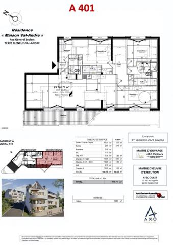 Très bel appartement au 4 ème et dernier étage d'une petite copropriété