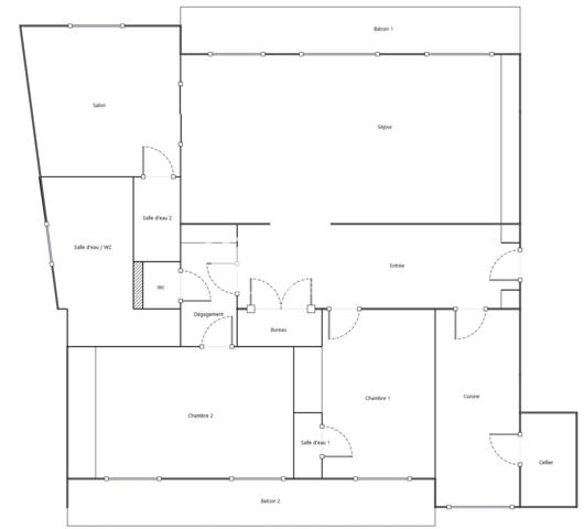 Caudéran centre - Grand T4 de 155m2 au 4ème et dernier étage avec 3 chambres, larges balcons - Studio de 25m2 - garage, cave