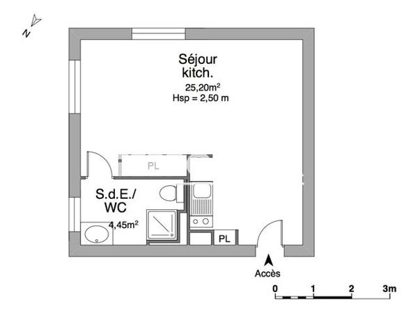 Location Studio 29.7 m² - RSD LES JARDINS DE LA MISSION Le Mans 72000